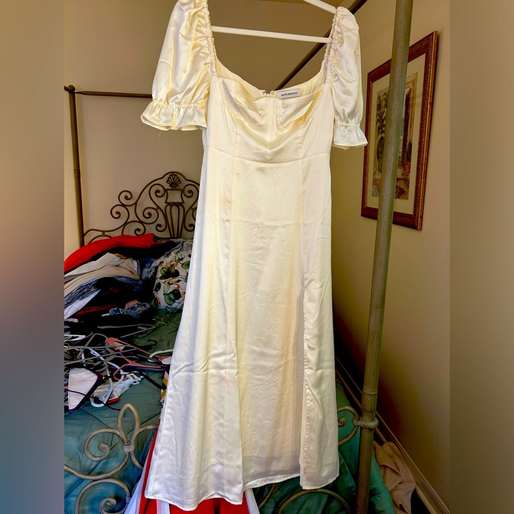 White Satin Dress